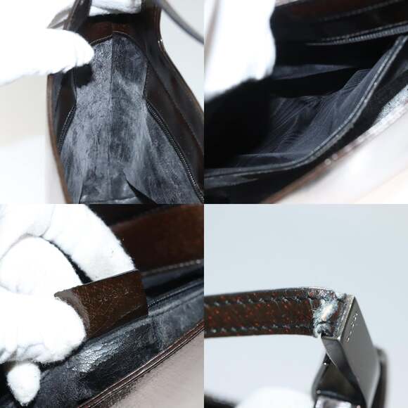 GUCCI Shoulder Bag Enamel Brown Silver 001 2058 001 2058 - Picture 12 of 12